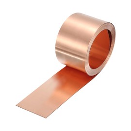 uxcell Copper Flashing Sheet Roll 2500mm x 25mm x 0.5mm, 1" x 8.2ft 99.9% Pure Copper Strip Metal Foil Plate for Electricity DIY Projects