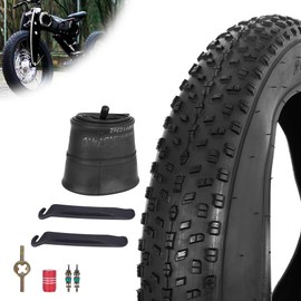 RUTU 20x4 Bike Tire Foldable 20 x 4.0 Fat Tire (102-406),20 Inch Bike Tire and Tube with Tire levers,Valve Tool Compatible with 20x4.0 Electric Bike/Mountain Bike Tires and Tubes