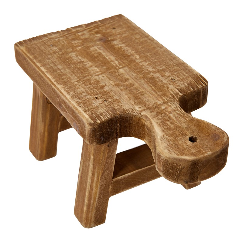 Creative Co-Op Small Wood Pedestal with Handle