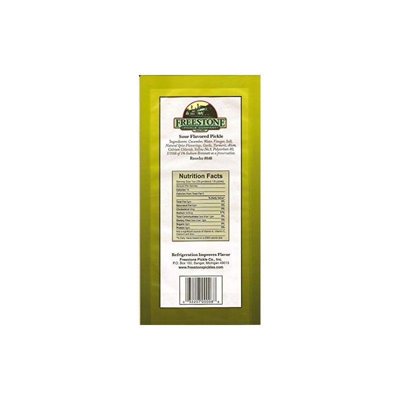Freestone Pickle Company Jumbo Sour Individually Wrapped Pickles, 12 Count