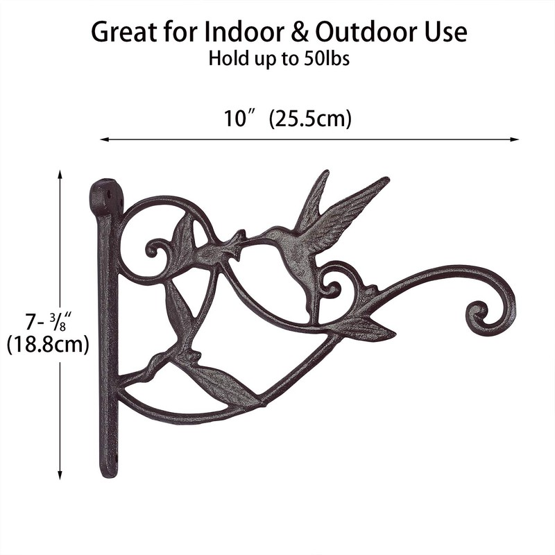 2PCS Plant Hangers Outdoor Plant Hooks for Wall/Fence, Hummingbird Hanging