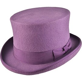 DH Hand Made Wool Top Hat Satin Lined Small to XXL Purple