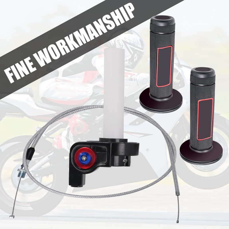 CADUFUELLY 7/8" 22mm Twist Throttle Accelerator Handle Grips and Cable