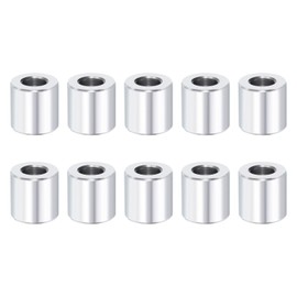 HiPicco Aluminum Spacers 1/4" Bore x 1/2" OD x 1/2" Length Unthreaded Standoff Bushing Plain Finish Round Metal Spacer, Fits Screws Bolts Rods 1/4" or M6, Oxidized Finished 10 Pack