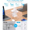 10Ft Tower Power Bars with Surge Protector, 12 Widely Outlets