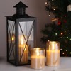 Eywamage Gold Ribbed Glass Flameless Candles with Remote, Flickering LED