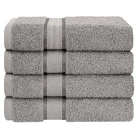 Dorlion Towels, 4 Pack Hand Towel Set, 100% Cotton Hand Face Towels for Bathroom, Gray