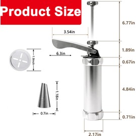 Spritz Cookie Press Kit - 20 Stainless Steel Discs & 8 Icing Nozzles - Professional Biscuit Maker with Effortless Trigger - Complete Spritz Cookie Maker for Homemade Treats and Pastry Decoration