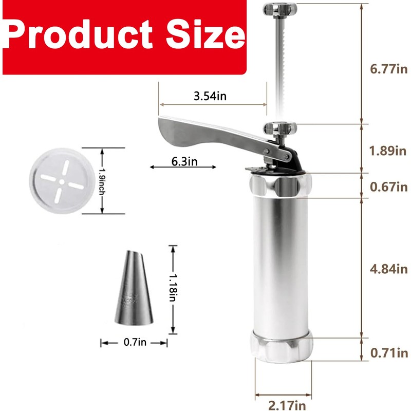 Spritz Cookie Press Kit - 20 Stainless Steel Discs &