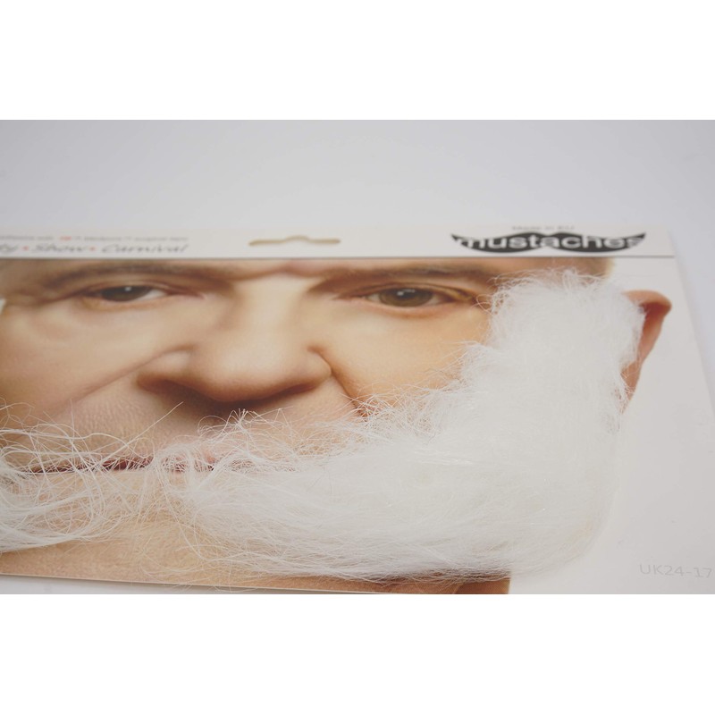 Mustaches Realistic, L Shaped Fake Mutton Chops Sideburns, White