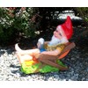 RAKSO Beer Garden Gnome, 14", Large UV Resistant Lawn Ornament