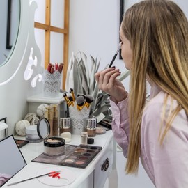 Make-Up-Palette,2 PCS Klare Acryl Mischpalette Make Up Mischpalette Kosmetische Farbmischpalette Schminkpalette mit 2 PCS Make-up Spatel für Make-Up Nail Art DIY Kunsthandwerk