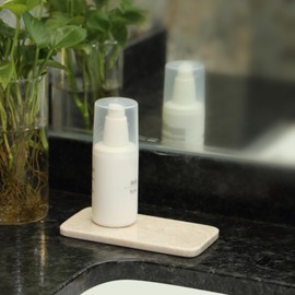 Koville Luxury Natural Turkish Marble Tray, Set of 2 Small Decorative Tray, Soap Dispenser Tray for Kitchen Sink, Bathroom Vanity Trays for Counter