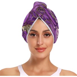 Toallas de microfibra para el cabello con botón para todo tipo de pelo, toallas de microfibra para el cabello, paquete de 2 unidades