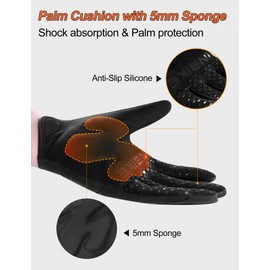 INBIKE Cycling Gloves 5mm Padded Shock Absorbing MTB Gloves Touchscreen Fingertips Breathable Non-Slip Reflective Cycling Gloves Men Women F419, navy, M