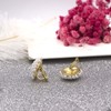 QUKE Simulated Pearl Golden Tone Large Clip On Earrings for