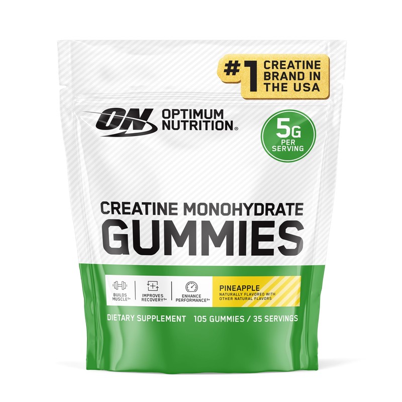 Optimum Nutrition Creatine Monohydrate Gummies, Pineapple Flavor, 105 Count, 35