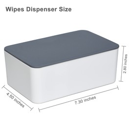 Diaper Wipes Dispenser, Tissue Storage Box Case, Wet Wipe Dispenser Holder with Lid for Home, Office, Cars (Gray-White)
