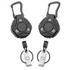 DIHOOM Retractable Keyring, 2 Pack Retractable Keychain Heavy Duty Carabiner