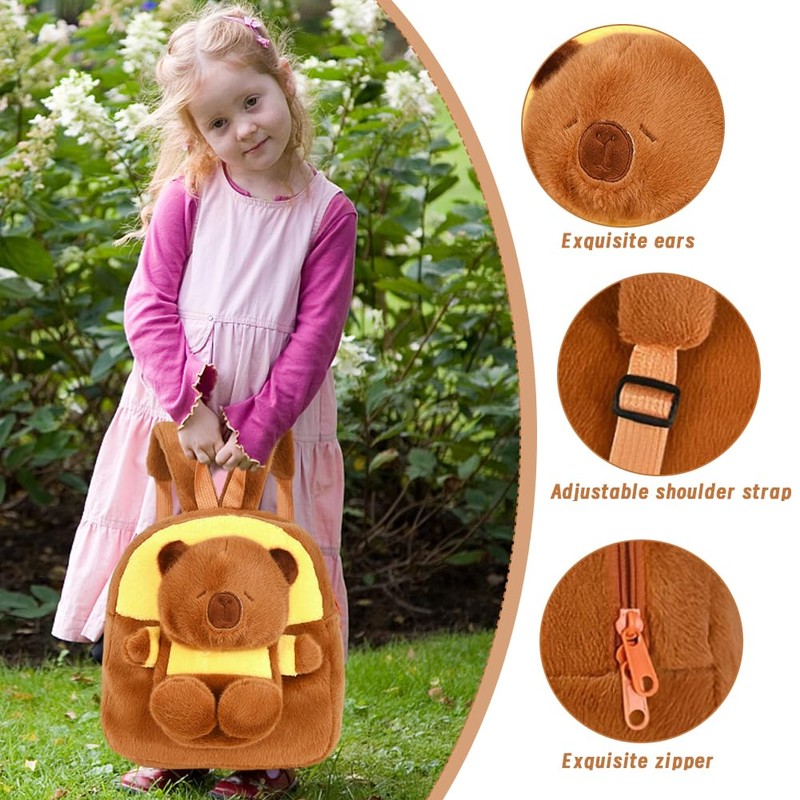 PyrrlicToy Bear Plush Backpack, Bear Children's Backpack, Bear Cuddly Toy