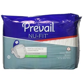 Prevail Nu-Fit Incontinence Briefs, Unisex Disposable Adult Diapers with Tabs for Men & Women, Maximum Absorbency, Medium, 16 Count Bag