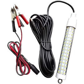 Linkstyle 120 LED Underwater Submersible Fishing Light with 6M Cord, 10.5W DC 12V 1000ML LED Fish Finder Light Attractants Lamp + Battery Clamps for Ice Fishing Boat, IP68