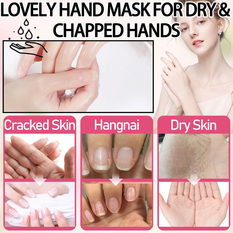 6PCS Hydrating Hand Mask Gifts Set,Intensive Cute Hand Masks for