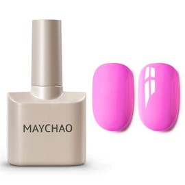 MAYCHAO 15ML Hot Pop Pink Gel Nail Polish 1Pc Pop Pink Gel Polish Soak Off UV LED Nail Polish Nail Art Starter Manicure Salon DIY at Home, 0.5 OZ