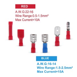 Flytuo 360pcs Waterproof Wire Connectors - Mixed Assorted Lug Kit, Crimp Ring Terminals, Spade Connector Set, Insulated Electrical Crimp Connectors