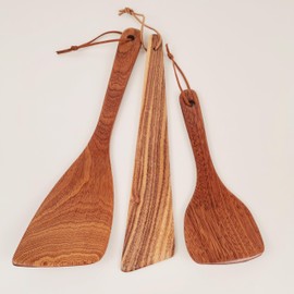 3Pcs Wooden Spatulas, 12 Inch Long Handle Flat Spatula Set for Cooking, Multipurpose Wooden Spatulas, Heat-Resistant, Non-Scratch Kitchen Utensils for Frying, Flipping, Scraping & Cooking