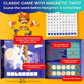 QUOKKA Magnet Game for Kids 3-5 - Hangman Game Kids Ages 4-8 - Travel I Road Trip I Plane I Car Ride - Magnetic Toddler Travel Toys