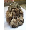 Scottish Kilt Original Fox Fur Full Dress Sporran Antique Enamel