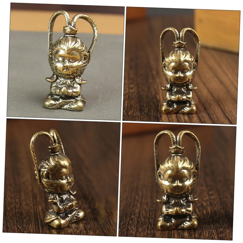 ULTECHNOVO Copper Craft Monkey King Pendant Antique Wukong Hanging Decor