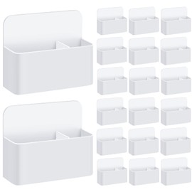 20 Pack Magnetic Dry Erase Marker Holder Bulk Whiteboard Magnetic Marker Holder Pen Pencil Organizer for Classroom Whiteboard Refrigerator Locker Storage (White)