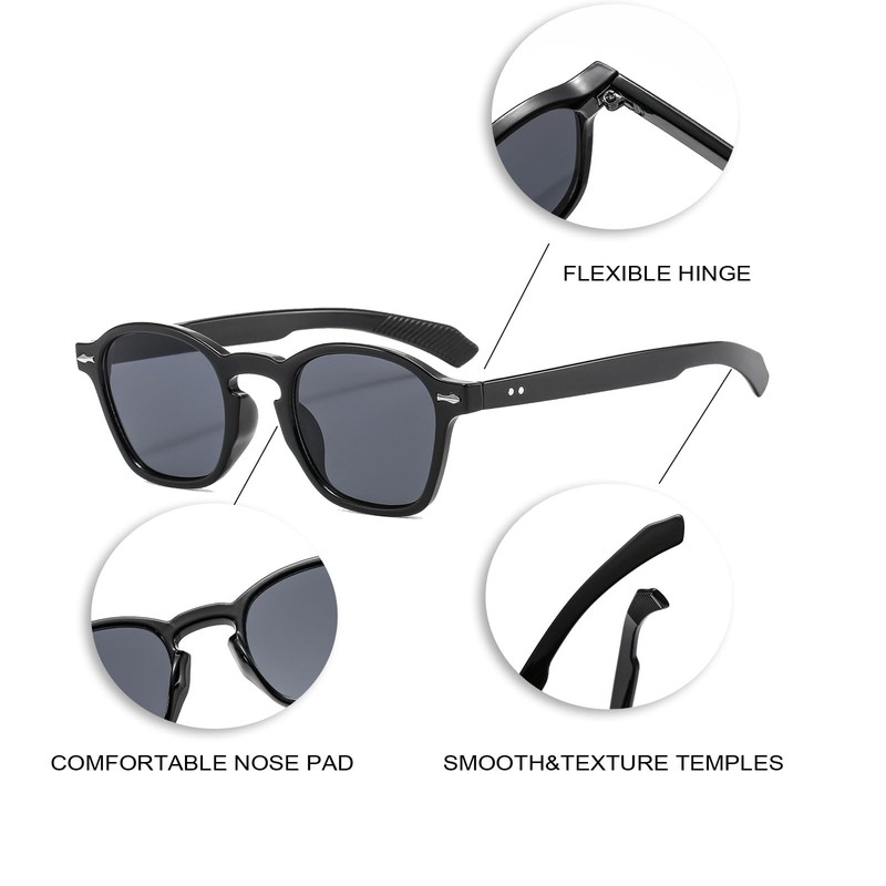 Long Keeper Retro Round Sunglasses Men Women 90s Retro Sunglasses