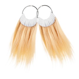 Ipetboom 2 Sets Human Hair Color Testing Rings Real Hair Samples for Salon and Barber Shop with Strands for Accurate Dye Practice