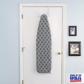 Ironing Board Full Size; Made in USA by Seymour Home Products (Grey Lattice). Includes Cover & Pad | Steel Frame, 4 Heavy Duty Legs for Extra Support | Diamond Cut Steel Mesh Top; Advanced Steam Flow