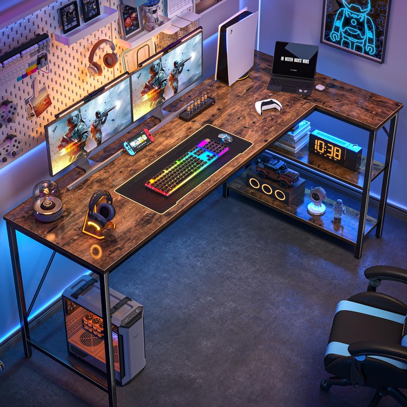 Huuger L Shaped Desk, 63 Inches Computer Desk with Reversible