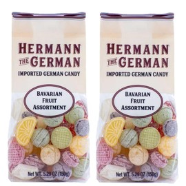 Hermann The German Hard Candy – 5.29Oz 2pk German Candy from Germany – Delicious Fruit Hard Candy – Gluten Free Candy for Snacking, Office, Home – Intense Fruity Flavors, Long-Lasting Aftertaste