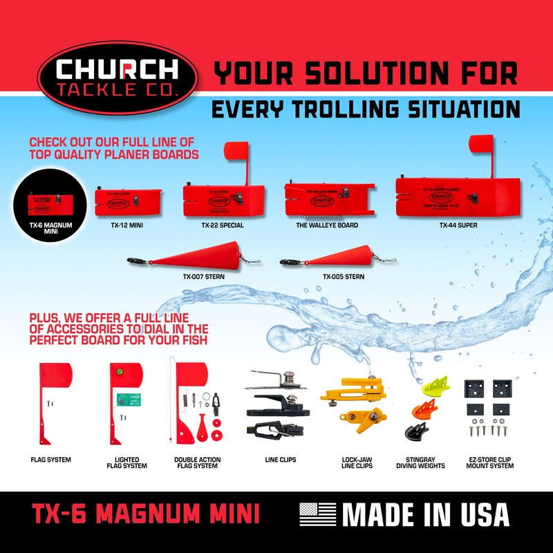 TX-6 Magnum Mini Planer Starboard by Church Tackle Co