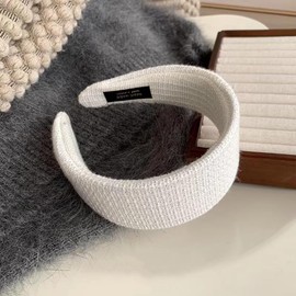 Zinzin Wide Headbands for Women Trendy, Classic White Waffle Headbands Non-Slip Fashion Head Band for Women's Hair Fashion Hair Accessories for Women Girl