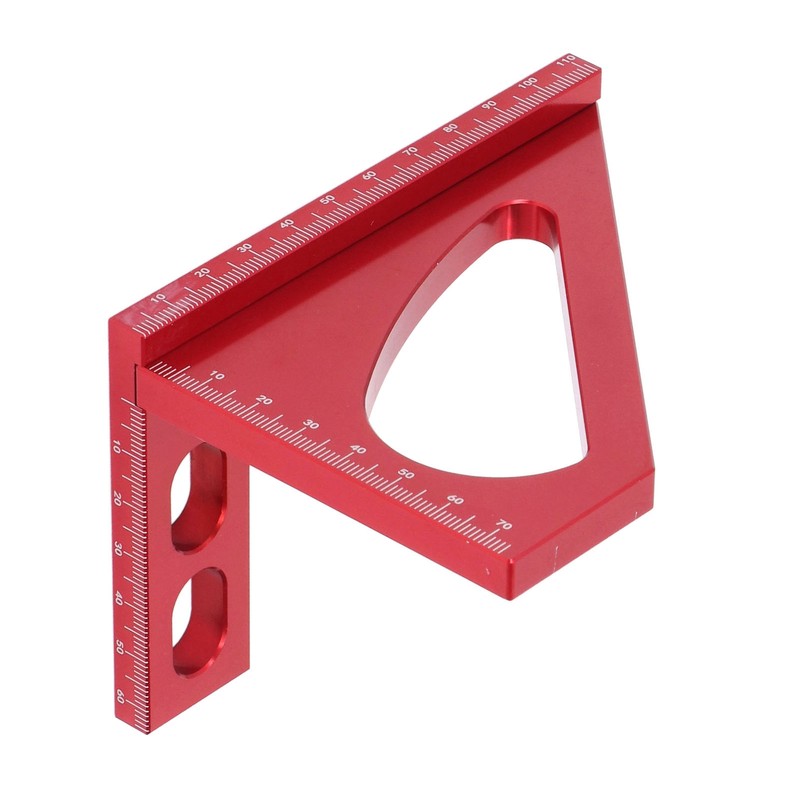 3D Mitre Angle Ruler Aluminum Alloy Professional Red 45 Degree