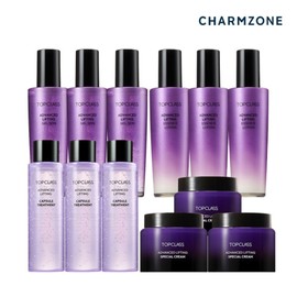 Charmzone 참존 탑클래스 8세대 어드밴스드 리프팅 기초세트 12종(스킨3+에멀전3+스페셜크림3+트 Chamzone Top Class 8th Generation Advanced Lifting Basic Set 12 Items (Skin 3 + Emulsion 3 + Special Cream 3 + Treatment)