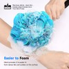 Forenee Loofah Stick Malla Suave Luffa Mango Madera Antideslizante Hecho