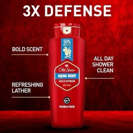 Old Spice Refreshing Body Wash for Men, 3X Defense, 24/7 Shower Fresh 24 oz