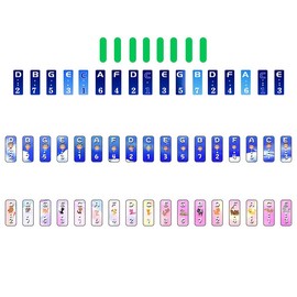 4pcs Kalimba Thumb Piano Note Stickers,17 Keys finger Instrument Training Note Decoration Sign.