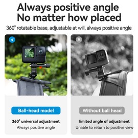 Backpack Clip 360 Swivel Mount for GoPro Insta360 Accessories, Bag Belt Shoulder Strap Holder Attachment for Go Pro Max Hero 12 11 10 9 8 7 6 5, Insta 360 X3 X4 Ace Pro, DJI Action 3 4 Osmo Pocket 3