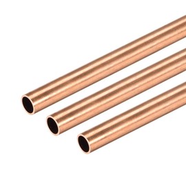 TA-VIGOR 3Pcs Copper Round Tube, 6mm OD 0.5mm Wall Thickness 300mm Long Straight Pipe Tubing for Hobbies, Crafts, Building Models, Building Decorations, Frames, Industrial, Gardening Products