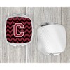 Caroline's Treasures Letter C Chevron Garnet and Black Compact Travel