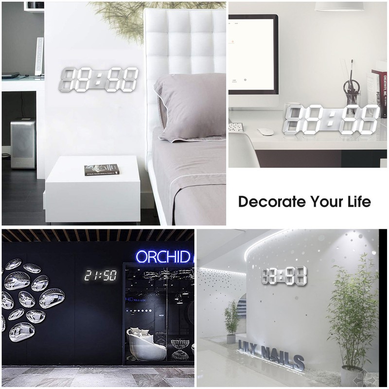 3D LED Wall Clock Brightness Adjustable Innovative 3D Table Wall